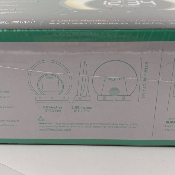 La Crosse Technology Soluna Light Alarm Clock Indoor Temperature Charging Port
